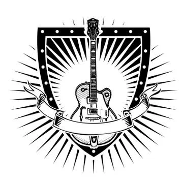 Guitar shield Stock Illustration