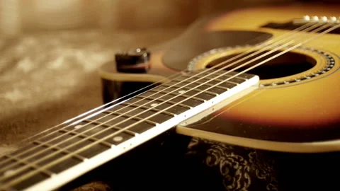 Guitar shot in a close up macro Stock Footage 234796528