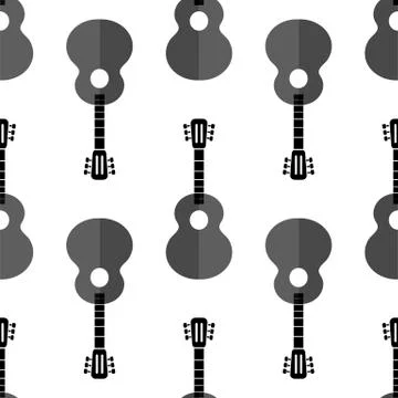Guitar Silhouette Seamless Background Stock Illustration