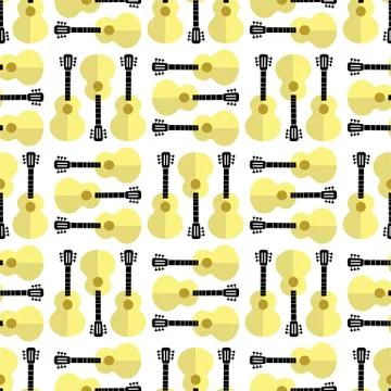 Guitar Silhouette Seamless Background Stock Illustration