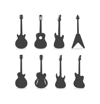 Guitar Silhouette Set Stock Illustration