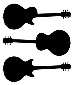 Guitar silhouettes Illustrazione stock