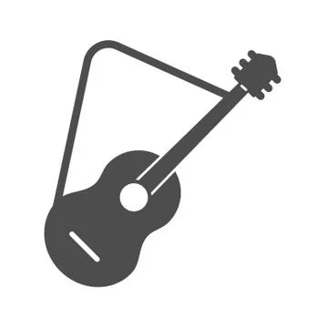 Guitar solid icon, picnic concept, Music symbol on white background, acoustic Illustrazione stock