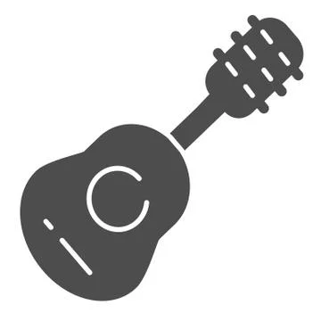 Guitar solid icon. String instrument vector illustration isolated on white Stock Illustration