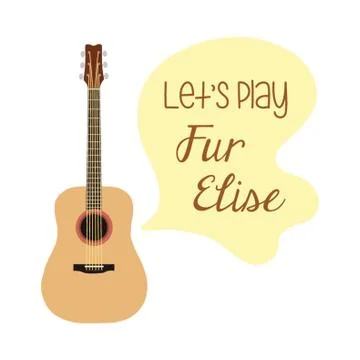 Guitar With Speech Bubble Stock Illustration