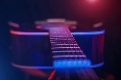 Guitar in the spotlight Stock Photos