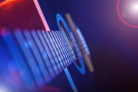 Guitar in the spotlight Stock Photos