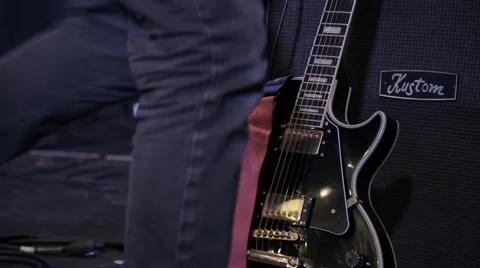 Guitar on Stage Stock Footage 58278268