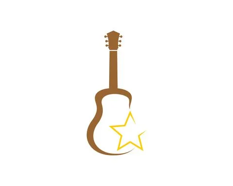 Guitar with star in the middle Stock Illustration