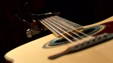 Guitar. String musical instrument. Stock Footage 90101022
