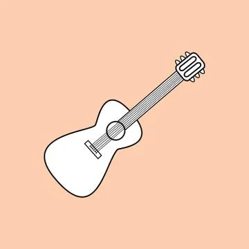 Guitar is a stringed musical instrument Stock Illustration