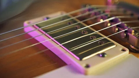 Guitar strings being plucked Video stock 119419811