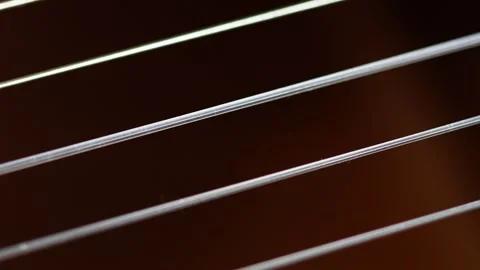Guitar strings close-up. acoustic guitar | Stock Video | Pond5