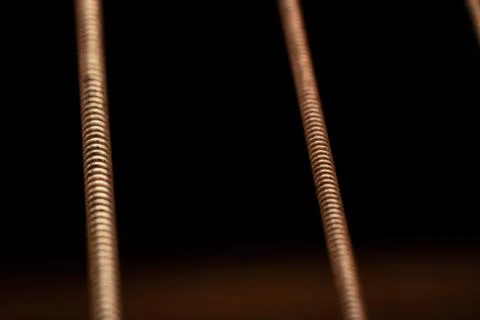 Guitar strings close up with copy space Stock Photos