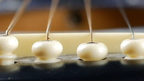 Guitar strings close up Video stock 88713616