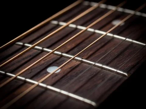 Guitar strings close up Stock Photos