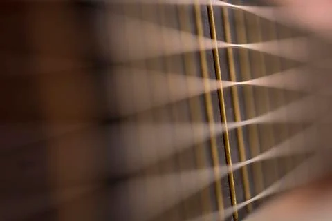 Guitar  strings in close up Stock Photos