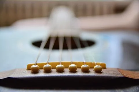 Guitar strings close-up Stock Photos
