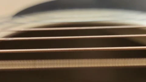 Guitar strings vibrate when touched. 스톡 동영상 211781889