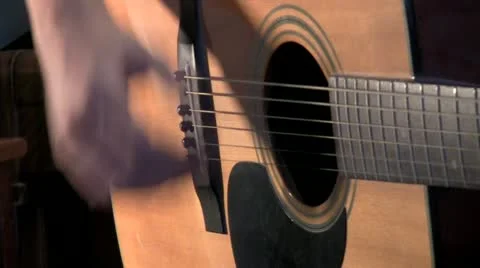 Guitar Strumming Close up Stock Footage 12733904