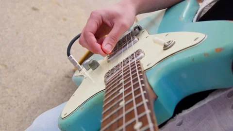 Guitar strumming pov Stock Footage 289306768