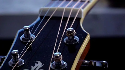 Guitar studio shot Stock Footage 98925338
