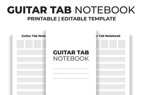 Guitar Tab Notebook KDP Interior Stock Illustration