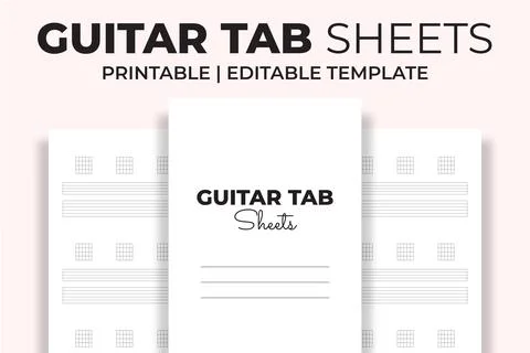 Guitar Tab Sheets KDP Interior Stock Illustration