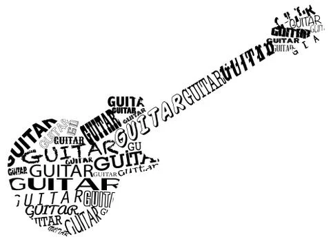 Guitar In Text Stock Illustration