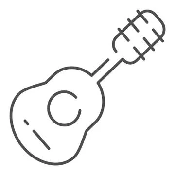 Guitar thin line icon. String instrument vector illustration isolated on white Stock Illustration