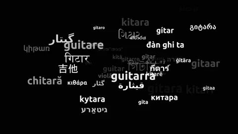 Guitar Translated in 53 Worldwide Languages Endless Looping 3d Zooming Wordcl 스톡 동영상 145196847