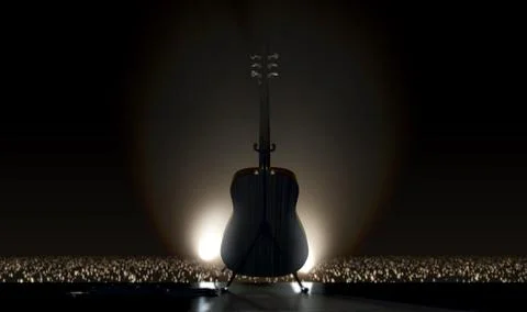 Guitar Tribute On Stage Stock Illustration