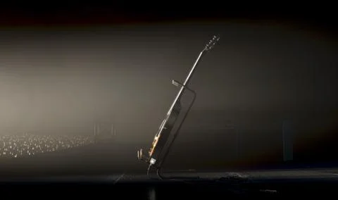 Guitar Tribute On Stage Stock Illustration