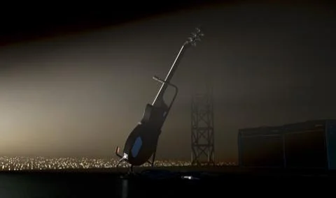 Guitar Tribute On Stage Stock Illustration