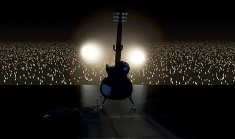 Guitar Tribute On Stage Stock Illustration