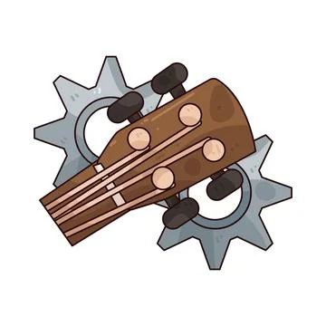 Guitar tuning illustration Stock Illustration