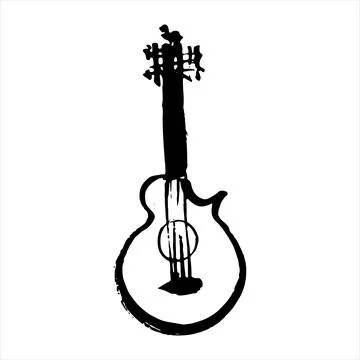 Guitar vector doodle hand drawn sketch Stock Illustration