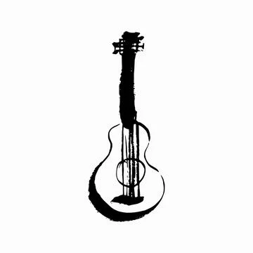 Guitar vector doodle hand drawn sketch Stock Illustration