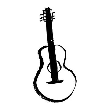 Guitar vector doodle hand drawn sketch Illustrazione stock