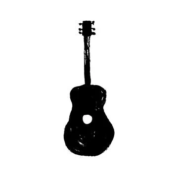 Guitar vector doodle hand drawn sketch Stock Illustration
