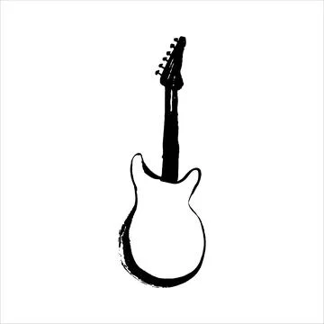 Guitar vector doodle hand drawn sketch Illustrazione stock