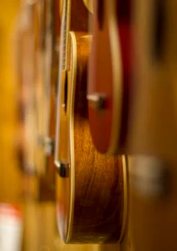 Guitar on wall Stock Photos