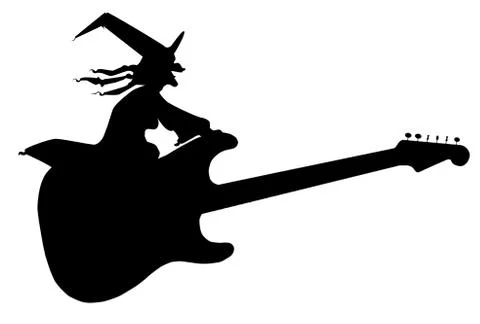 Guitar witch Stock Illustration