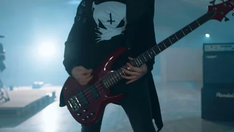 Guitarist doing his performance Stock-Footage 75156517