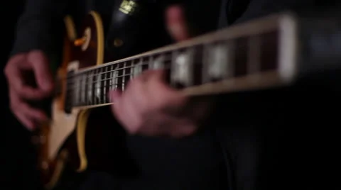Guitarist Playing an Electric Guitar Stock Footage 32881663