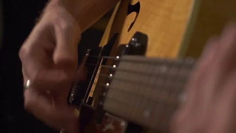 Guitarists hands close-up Video stock 71139483