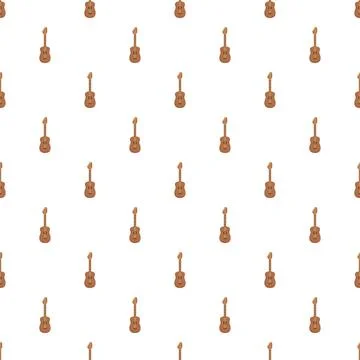 Guitars forming seamless musical pattern on white Stock Illustration