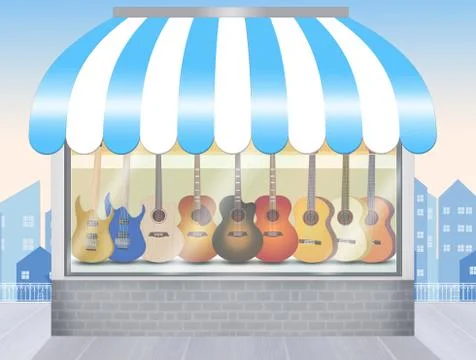 Guitars shop Stock Illustration