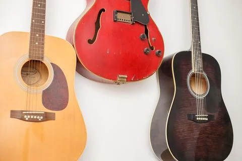 Guitars on a wall Stock Photos