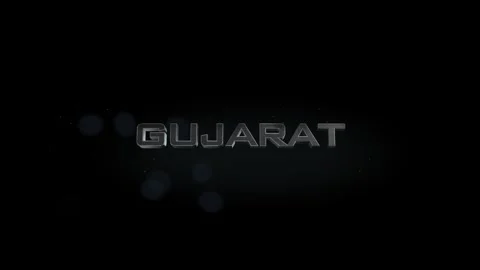Gujarat 3D title metal text on black alpha channel background Stock Footage 256917015